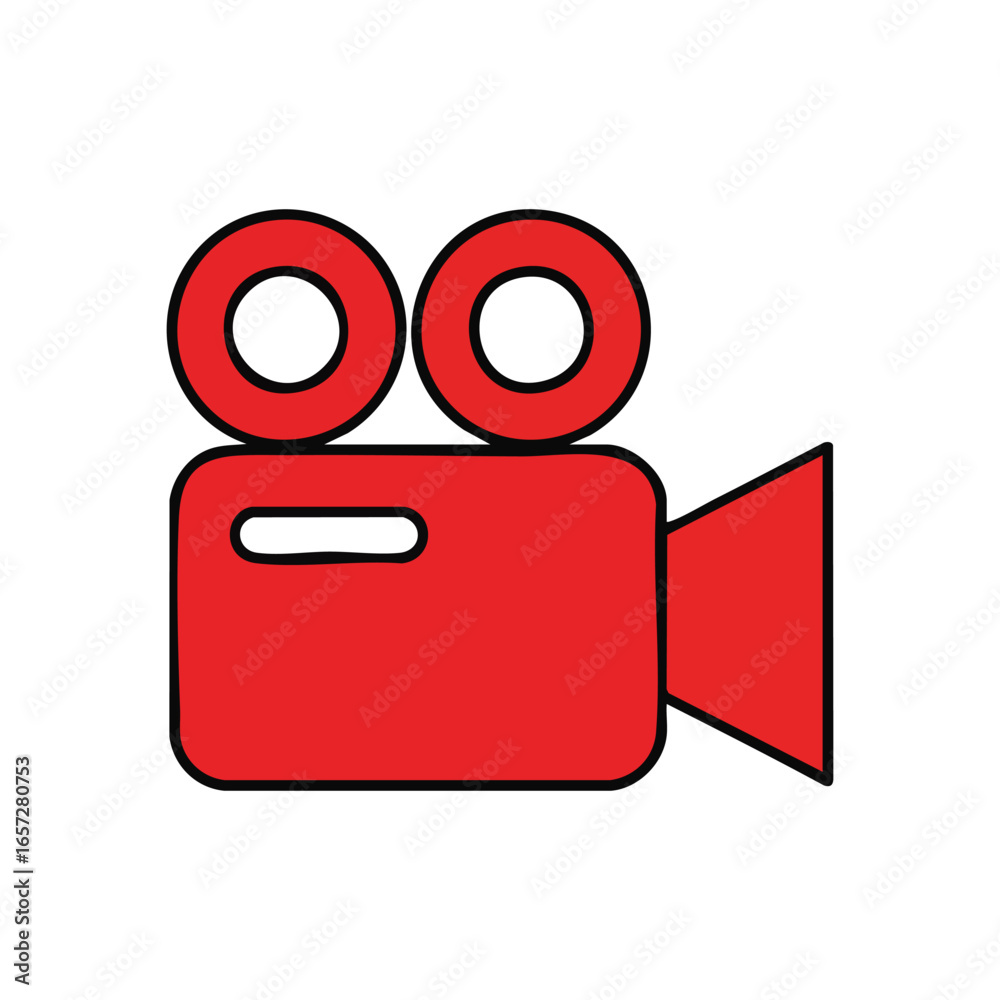 Record Movie Cam Symbol. A minimalist red film device illustration on a dark background. It represents creativity, multimedia production, and content creation. Record Movie Cam Symbol. A minimalist red film device illustration on a dark background. It represents creativity, multimedia production, and content creation.