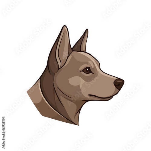 Brown Canine Profile Artwork. Artistic depiction of a tan furry friend in profile. Its attentive gaze suggests loyalty, intelligence, and a vigilant nature. Ideal for pet themed designs.