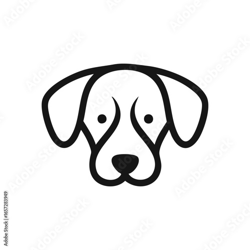 Minimalist Dog Portrait. An elegant, monochrome canine illustration, embodying loyalty, companionship, and faithful domestic animals. Perfect for refined projects.
