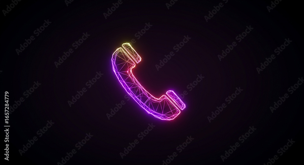 custom made wallpaper toronto digitalVibrant neon phone icon glows with futuristic energy, connecting the world with digital communication.