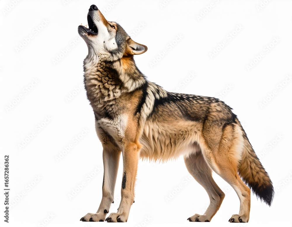 Fototapeta premium Wolf Howling in Nature