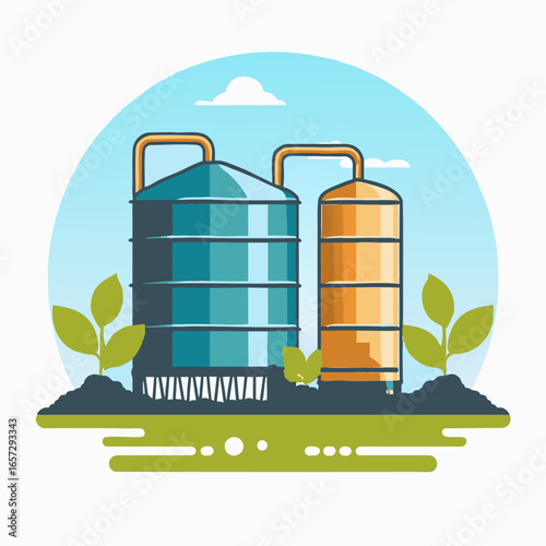 Biomass Tanks with Plants