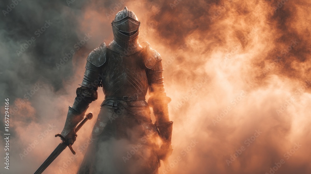 Obraz premium Warrior armor fire