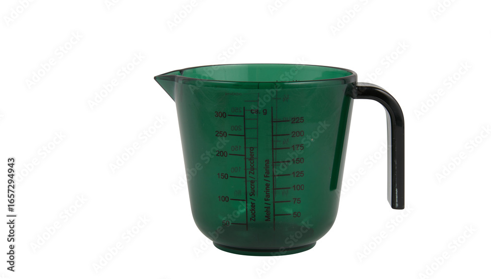Green measuring cup cut out isolated transparent background Green measuring cup cut out isolated transparent background