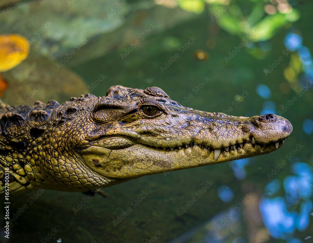 Obraz premium Croc head in water