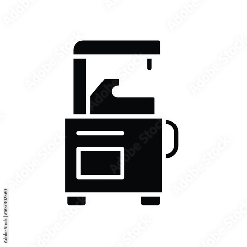 Simple Black and White Illustration of a Commercial Food Machine