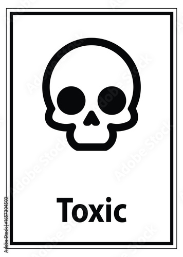 Simple Toxic Sign with Skull Symbol on a White Background for Safety Use