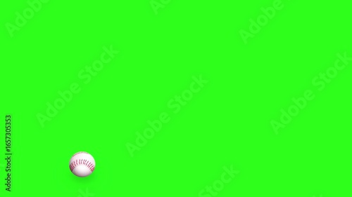 Baseball Bouncing Animation on Vibrant Green Background
