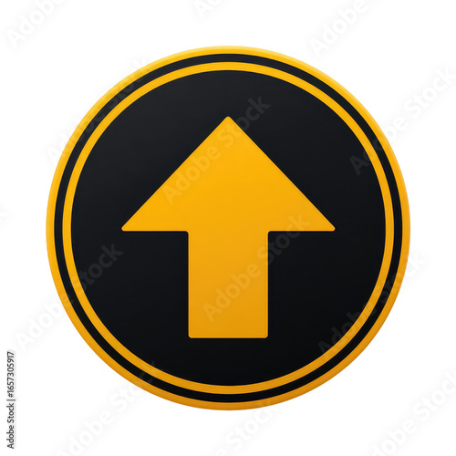 Free Download Yellow arrow in a black circle road sign isolated on transparent background Remove png, Clipping Path, pen tool - GFXLoad