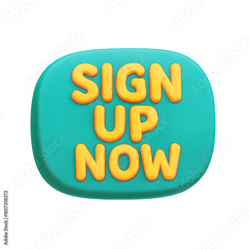 Vibrant 3D Sign Up Now Button Graphic