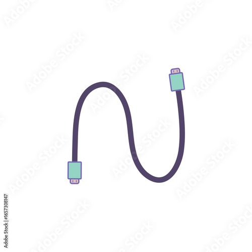 Modern USB cable icon. Charger smartphone  vector illustration. 