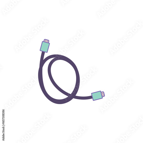 Modern USB cable icon. Charger smartphone  vector illustration. 