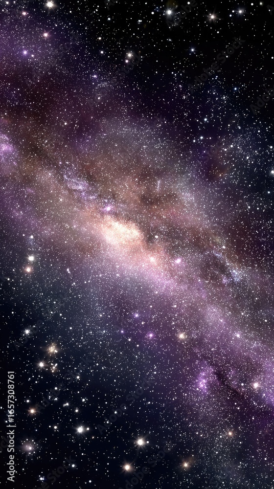 Naklejka premium Vast cosmic expanse, swirling nebulae, distant stars