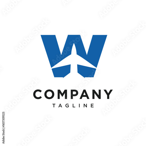 Free Download Letter W Jet Plane Logo Icon vector - GFXLoad