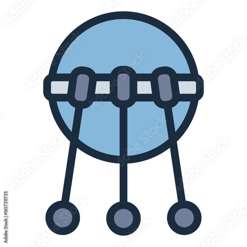 sputnik filled line icon symbolizing first artificial satellite in orbit