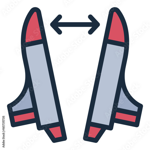 payload fairing filled line icon protecting cargo during rocket launch
