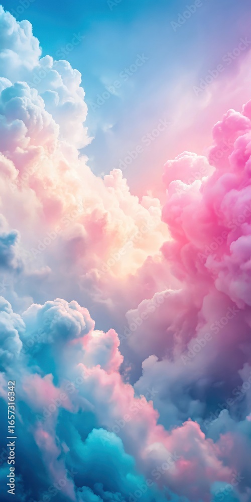 custom made wallpaper toronto digitalSoft pink clouds merge with blue ombre background