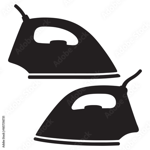A black silhouette of an Iron vector