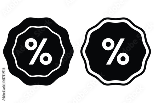 Percentage discount badge icon. EPS 10