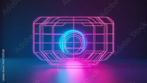Vibrant Abstract Gradient in Indigo & Magenta, AI