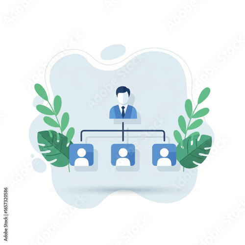 Organizational Chart with Business Team Members.