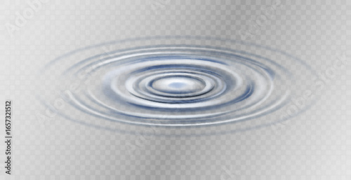 Ripple Water Surface From Drop Side View Vector. Gravity Capillary Water Waves Motion Produced By Droplet. Beverage Or Drink Swirl Round Texture