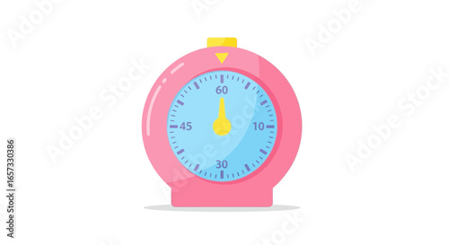 Adorable pink timer illustration perfect for various creative projects