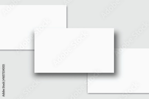 Vector mockup of blank presentation slides with shadows, isolated on background. Perfect for branding, pitch decks, business reports, advertising, web designs, social posts, app and online portfolio