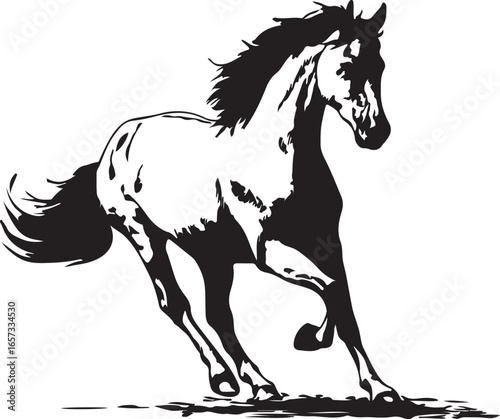 black horse vector silhouette illustration