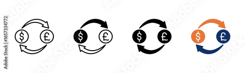 Currency icon sheet multiple style collection