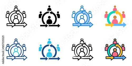 Scrum icon set multiple style collection 
