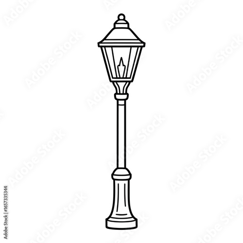 street lamp isolated on white