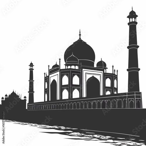 taj mahal vector illustration