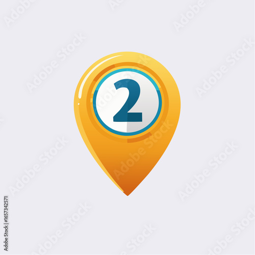 Clean GPS Pin Number Two Vector