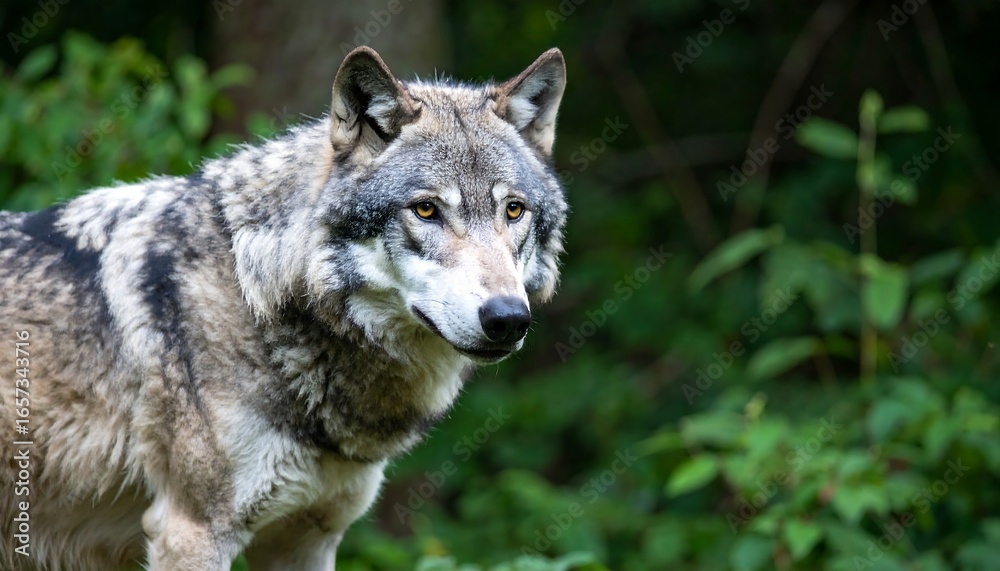 Fototapeta premium Gray wolf in forest