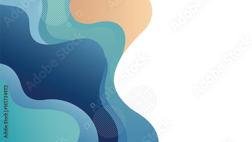 Creative abstract background with smooth blue gradient wave layers and geometric pattern elements modern design template for banner cover and presentation