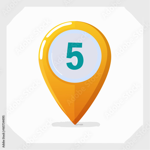 Clean GPS Pin Number Five Vector