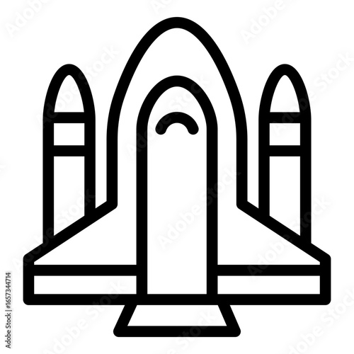 spacecraft outline icon ready for travel to deep space exploration