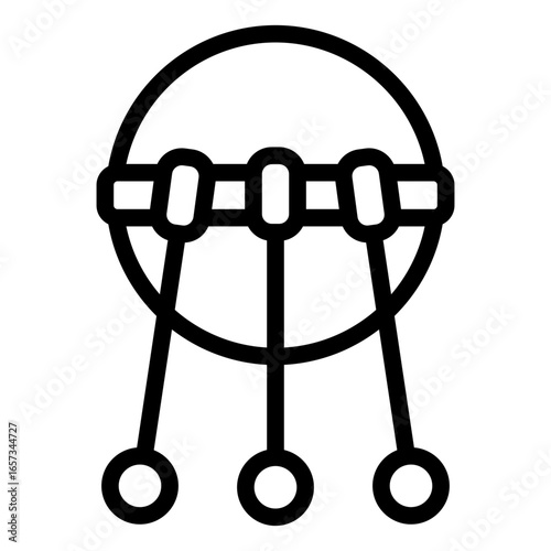 sputnik outline icon symbolizing first artificial satellite in orbit