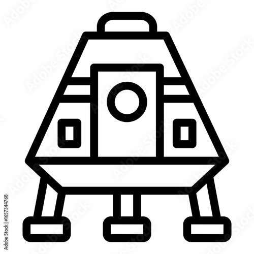space capsule outline icon for crew and cargo during reentry mission