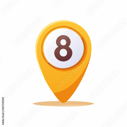 Clean GPS Pin Number Eight Vector