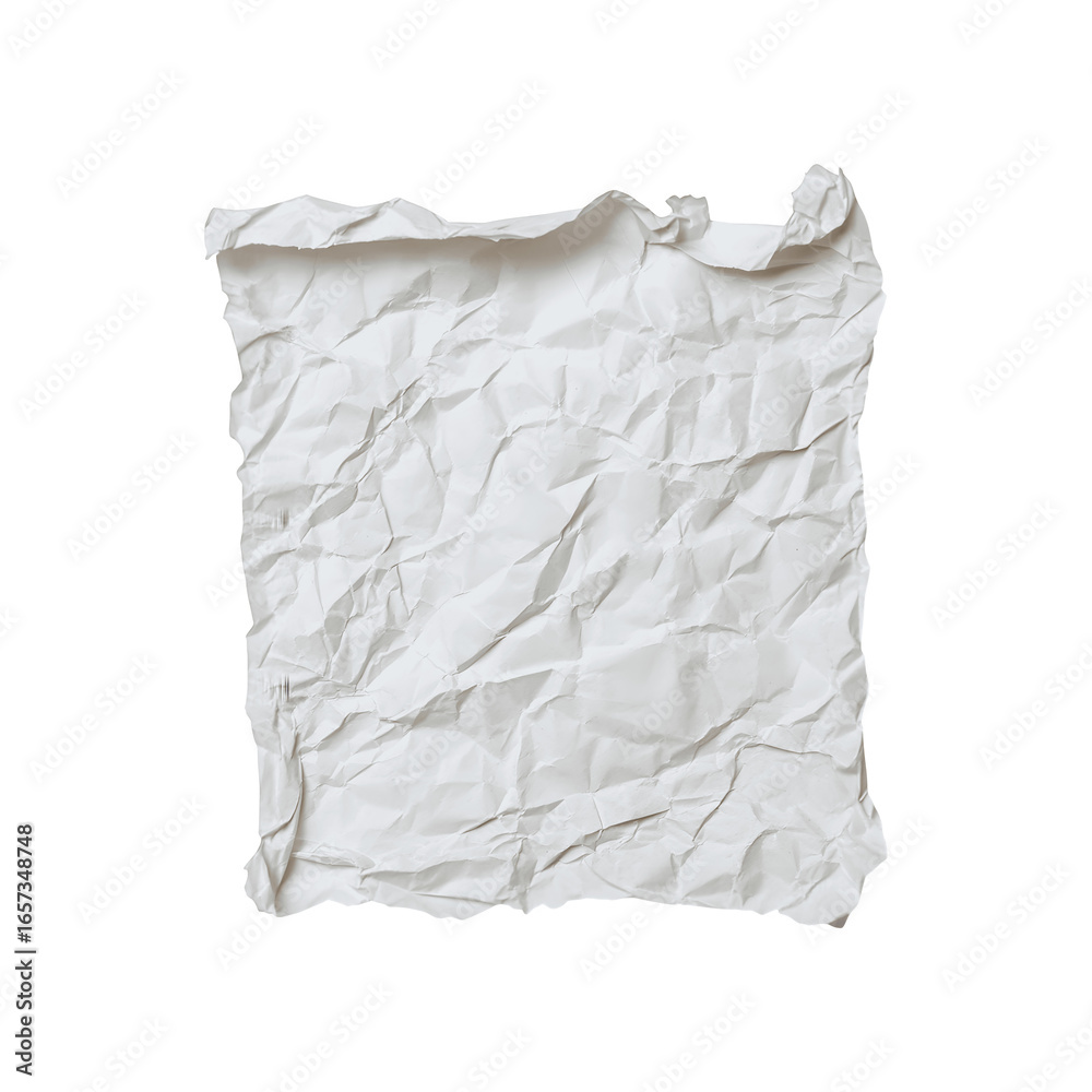 Obraz premium Crumpled white paper with visible folds and creases