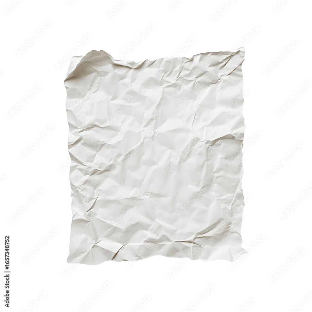 Obraz premium Crumpled white paper with visible folds and creases