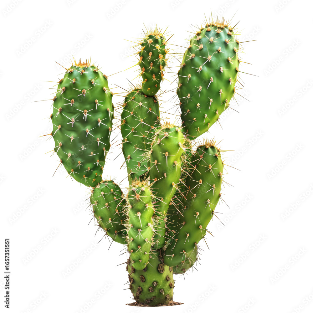 Naklejka premium and keyword list based on the image.. Close-up Cactus Plant Growing Naturally in Desert Landscape