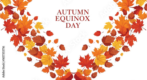 Autumn equinox day with colorful leaves for greeting cards, posters, banners, and graphic design fall season celebrations