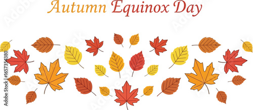 Illustration of colorful autumn leaves for autumn equinox day vector graphic design for posters, banners, cards, and templates