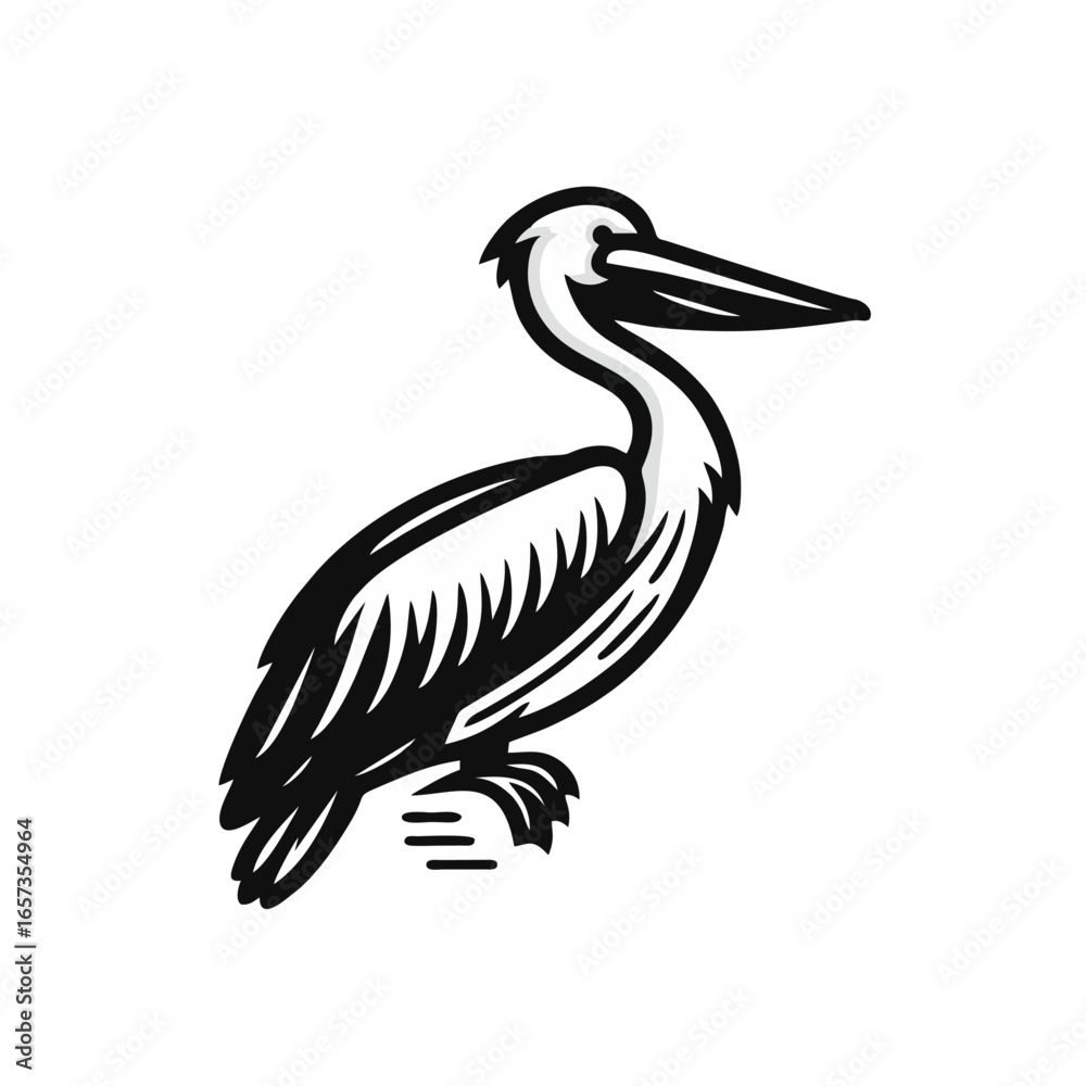 Fototapeta premium Pelican Vector Icon Mascot Illustration