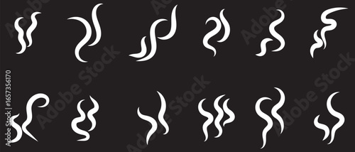 Smoke steam icon vector set. abstract Smoke steam icon on white background.