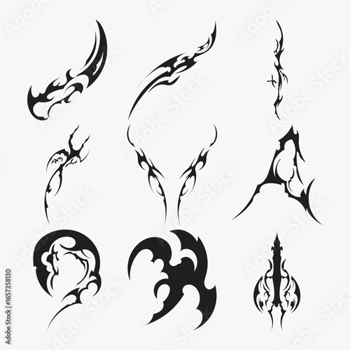 set of cyber sigilism tattoo