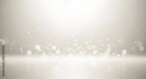 Abstract Sparkling Light Particles on Beige Background